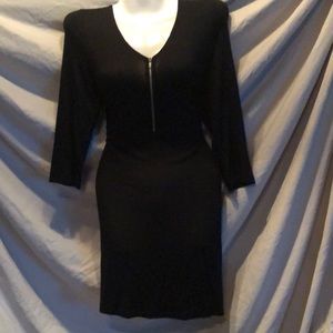 NWT- Express black jersey knit fit and flare dress - size M